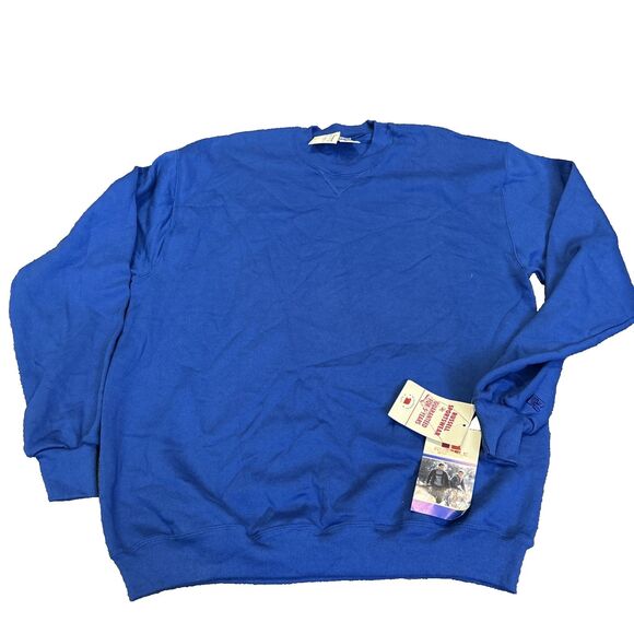 Russell Athletic Sweater Mens XL 80s Vintage Deadstock Made USA Blue Sweatshirt - Picture 1 of 11